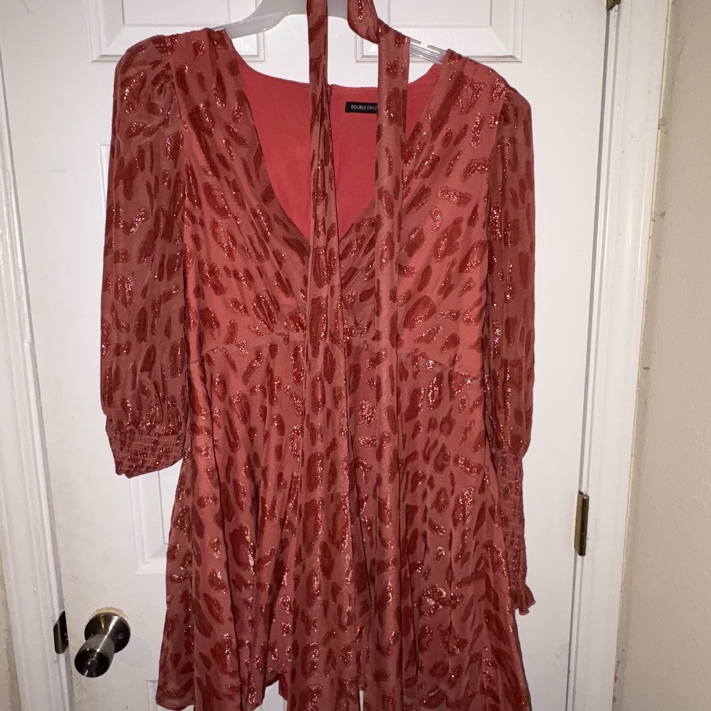 Elegant Rust Long Sleeve Dress